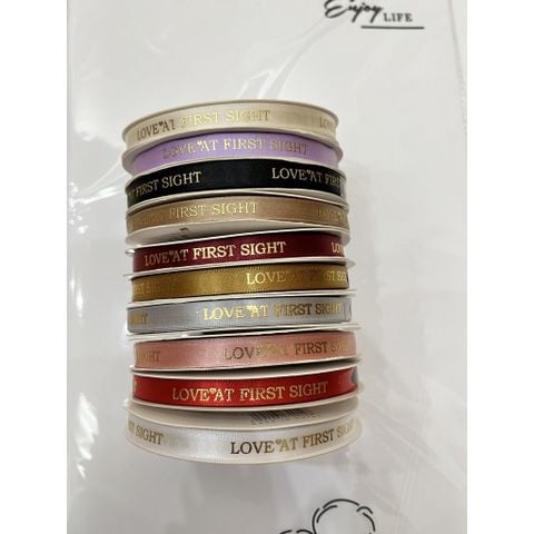 (1Cm 45Met ) Ruy băng lụa , in nổi chữ LOVE - Loại Đẹp