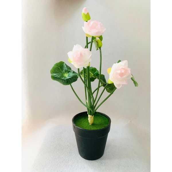 Cụm hoa sen nhí - Cụm hoa sen giả trang trí nhà cửa - Trang trí tháp oản tài lộc, Decor siêu đẹp