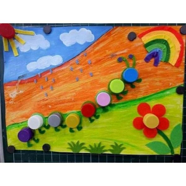 100 nút chai nhựa màu sắc - làm đồ handmade- giáo cụ học tập