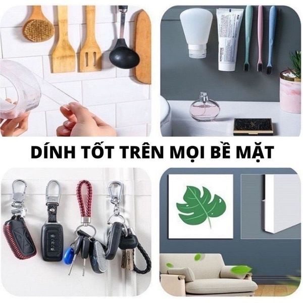 BĂNG DÍNH 2 MẶT SIÊU DÍNH TRONG SUỐT - 3CM X 3M - DÍNH TRÊN NHIỀU BỀ MẶT