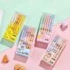 Hộp 12 chiếc bút gel xoá được dạng bấm mực tím