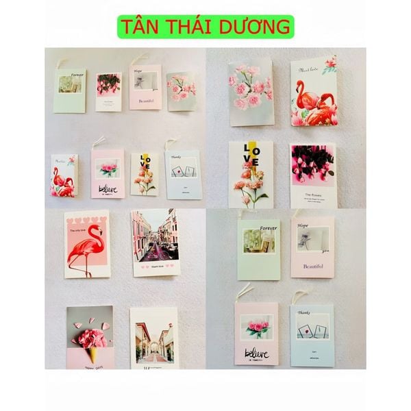 Thiệp chúc mừng - Thiệp viết lời chúc cài bó hoa, hộp quà - Thiệp cảm ơn phong cách hiện đại (Giao Ngẫu Nhiên)