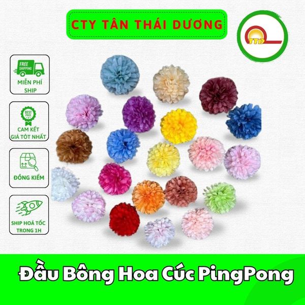 Đầu Bông Hoa Cúc PingPong -  Làm Tháp Tài Lộc, Tháp Nước - Trang Trí Tết