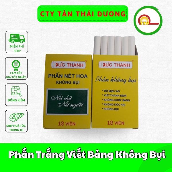 Phấn Trắng Viết Bảng Không Bụi Đức Thanh - 01hộp