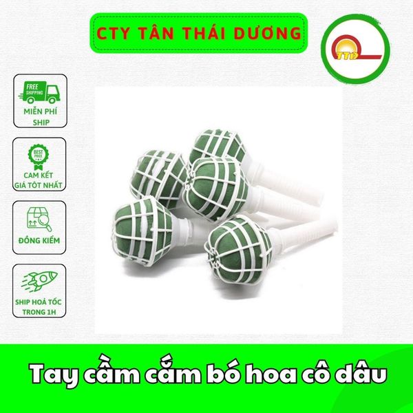 Tay cầm cắm bó hoa cô dâu , tay cầm kèm xốp cắm hoa dài 25cm
