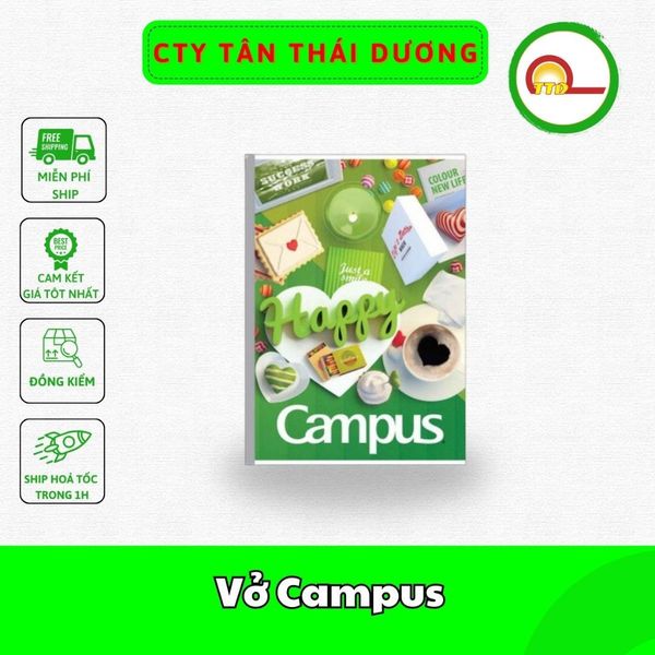Vở Campus Gift 80 Trang - Kẻ Ngang - Hàng Chuẩn
