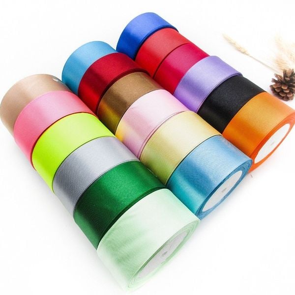 (Sỉ 5 cuộn)  Ruy Băng Lụa  Bản 4cm - 22met