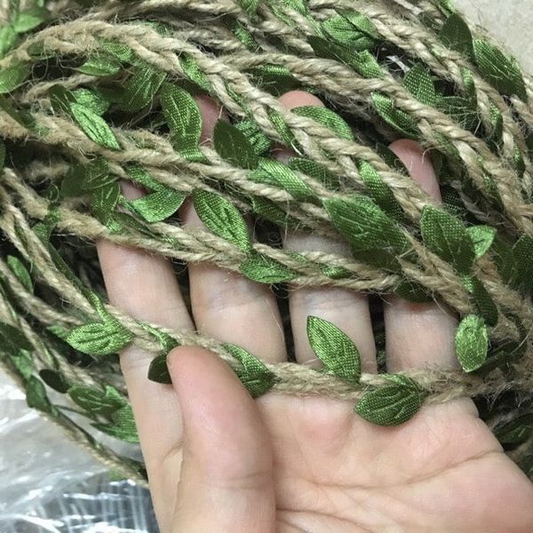 Dây thừng sợi đay cuốn lá 3met Phong Cách Vintage Trang Trí Đám Cưới