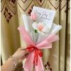 Giấy gói hoa - Set 10 tờ giấy mini lót bó hoa 1-3 bông chữ Happy Day - Khổ 13x25cm