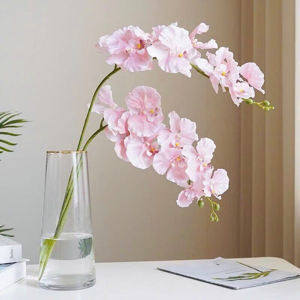 Cành hoa lan hồ điệp giả  - Hàng cao cấp bằng cao su 7 bông cánh xoăn - Trang trí cực đẹp và sang trọng