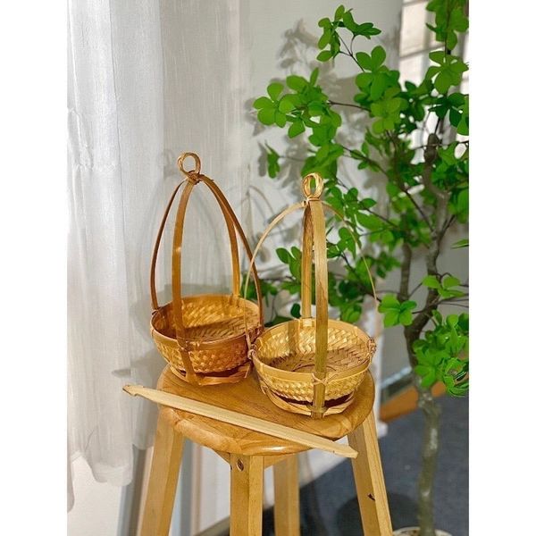 Bộ Quang Gánh mini - Quang thúng mini - Tặng kèm nón lá mini - Decor trang trí nhà cửa