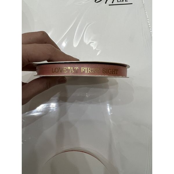 (1Cm 45Met ) Ruy băng lụa , in nổi chữ LOVE - Loại Đẹp