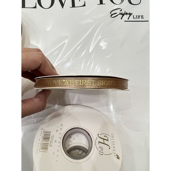(1Cm 45Met ) Ruy băng lụa , in nổi chữ LOVE - Loại Đẹp