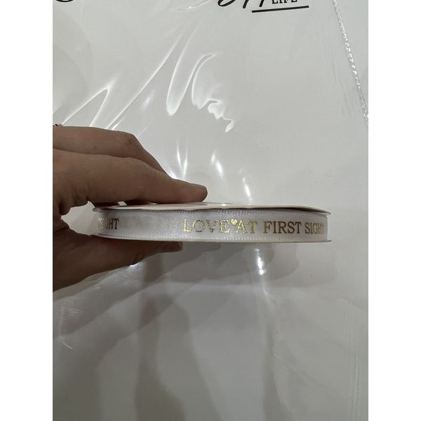(1Cm 45Met ) Ruy băng lụa , in nổi chữ LOVE - Loại Đẹp