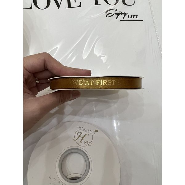 (1Cm 45Met ) Ruy băng lụa , in nổi chữ LOVE - Loại Đẹp