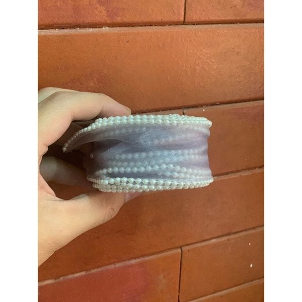 Ruy băng voan viền ngọc - loại không lõi bản 4cm