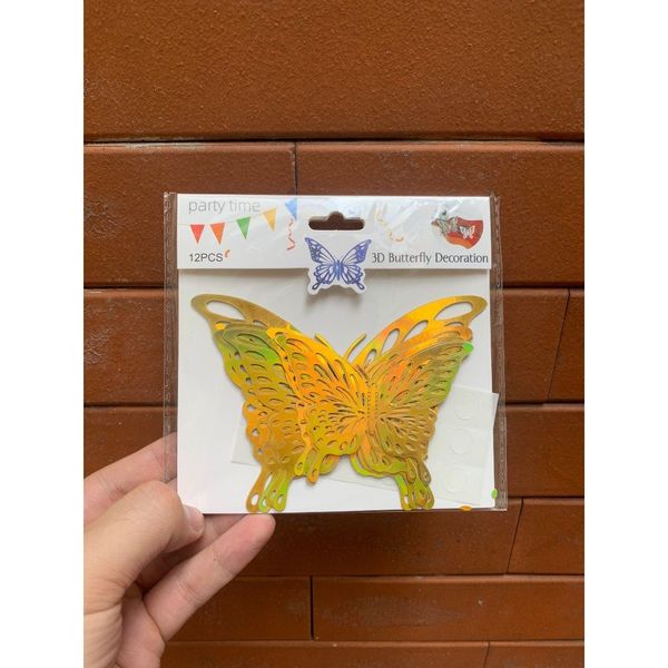 Set 12 con bươm bướm 3D dán tường, decor chụp ảnh, trang trí nhà cửa, trang trí bó hoa siêu đẹp