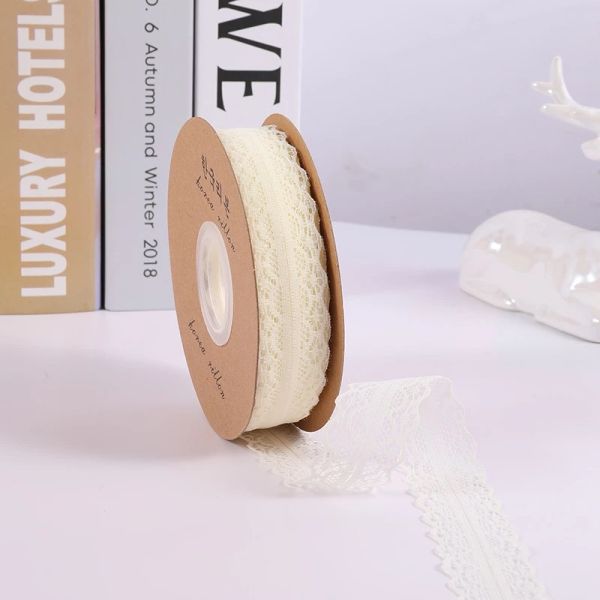 Cuộn Ruy Băng Ren Lưới 40Met Hoạ Tiết Bo Tròn