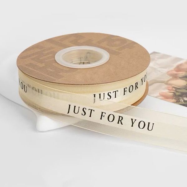 Ruy băng lụa . Ruy băng viền voan . duy băng in chữ Just for you 2,5cm*45m