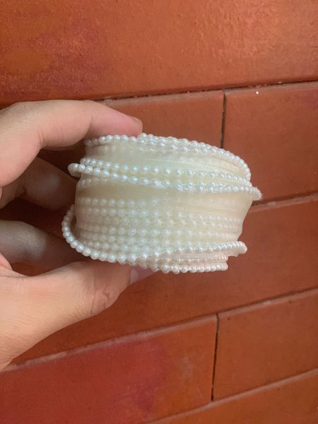 Ruy băng voan viền sóng biển - bản 4cm*9Met (loại không lõi)