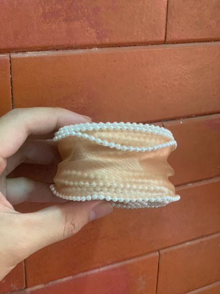 Ruy băng voan viền sóng biển - bản 4cm*9Met (loại không lõi)