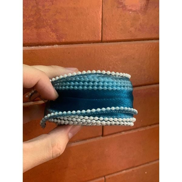 Ruy băng voan viền ngọc - loại không lõi bản 4cm
