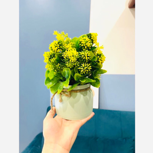 Chậu cây giả - Chậu cây tú cầu nhí để bàn - Decor trang trí nhà cửa cực đẹp