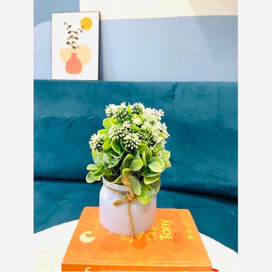 Chậu cây giả - Chậu cây tú cầu nhí để bàn - Decor trang trí nhà cửa cực đẹp