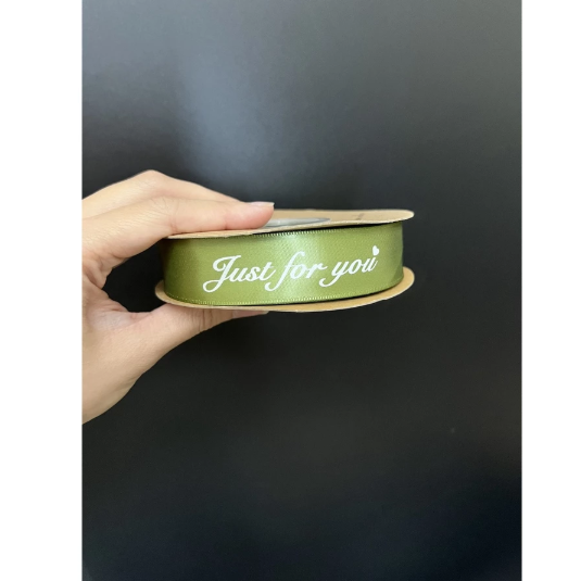 (Cuộn 45m) Ruy băng lụa in chữ just for you bản 2,5cm*45m