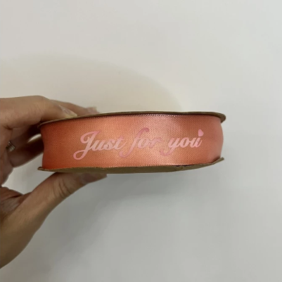(Cuộn 45m) Ruy băng lụa in chữ just for you bản 2,5cm*45m