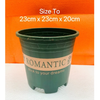 (Loại dày) Chậu trồng cây - Chậu trồng cây nhựa in chữ Romantic - Chậu trồng hoa - Trang trí nhà cửa