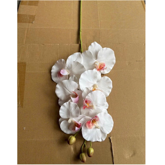 Cành hoa lan hồ điệp giả  - Hàng cao cấp bằng cao su 7 bông cánh xoăn - Trang trí cực đẹp và sang trọng
