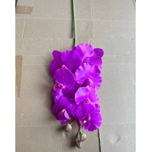 Cành hoa lan hồ điệp giả  - Hàng cao cấp bằng cao su 7 bông cánh xoăn - Trang trí cực đẹp và sang trọng