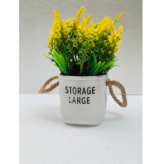 Chậu hoa - Chậu hoa oải hương có quai cao cấp - Chậu hoa giả để bàn, Decor trang trí cực đẹp