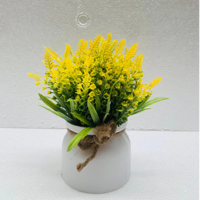 Chậu hoa - Chậu hoa oải hương có quai cao cấp - Chậu hoa giả để bàn, Decor trang trí cực đẹp
