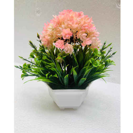 Chậu hoa giả - Chậu hoa tú cầu kèn cao cấp - Chậu hoa để bàn, Decor trang trí cực đẹp
