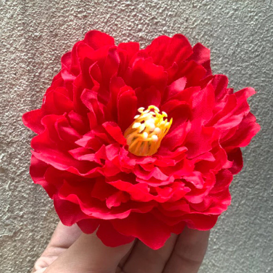 HOA GIẢ , Đầu bông hoa Mẫu Đơn kép - Đầu bông Mẫu Đơn lụa , trang trí giỏ quà, tháp oản - Decor loại đẹp