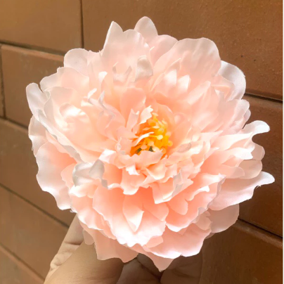 HOA GIẢ , Đầu bông hoa Mẫu Đơn kép - Đầu bông Mẫu Đơn lụa , trang trí giỏ quà, tháp oản - Decor loại đẹp