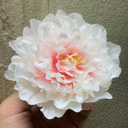 HOA GIẢ , Đầu bông hoa Mẫu Đơn kép - Đầu bông Mẫu Đơn lụa , trang trí giỏ quà, tháp oản - Decor loại đẹp