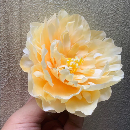 HOA GIẢ , Đầu bông hoa Mẫu Đơn kép - Đầu bông Mẫu Đơn lụa , trang trí giỏ quà, tháp oản - Decor loại đẹp