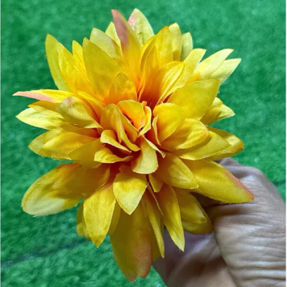 Hoa giả - Đầu bông hoa Cúc Pha Lê bằng lụa - Đầu bông hoa giả trang trí nhà cửa, trang trí tháp oản - Decor giỏ quà Tết