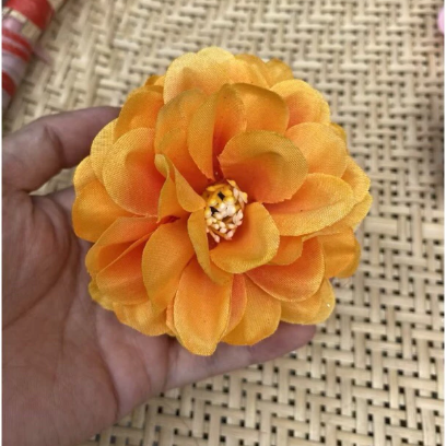 Hoa giả - Đầu bông hoa Cúc Pháp bằng vải lụa - Đầu bông hoa giả trang trí tháp oản, trang trí giỏ quà Tết