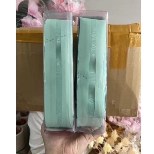 hộp 10 chiếc NƠ RÚT TÚ CẦU IN CHỮ -TRANG TRÍ GIỎ QUÀ, XE HOA CÔ DÂU