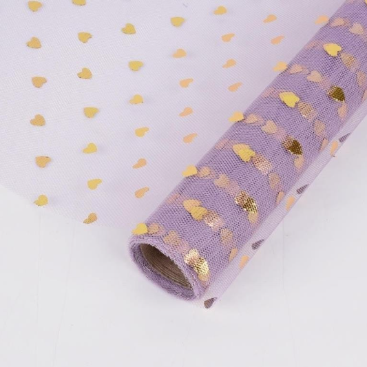 Lưới voan gói hoa hình tim - Sao vàng - Giấy gói hoa-lưới gói hoa 50cm x 4,5met