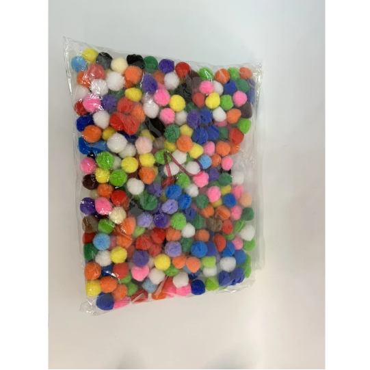 Túi 1000 hạt pompom bằng bông , trang trí , dụng cụ học tập