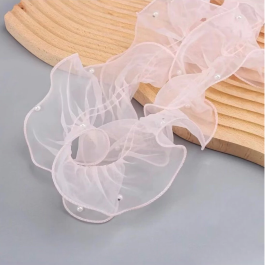 Voan đính ngọc - Viền voan công chúa đính ngọc may sẵn - Voan bèo bó hoa cực sang chảnh - 11cm x 2m