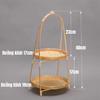 Mẹt tre tầng đan thủ công đựng đồ ăn, trang trí phụ kiện decor chụp ảnh