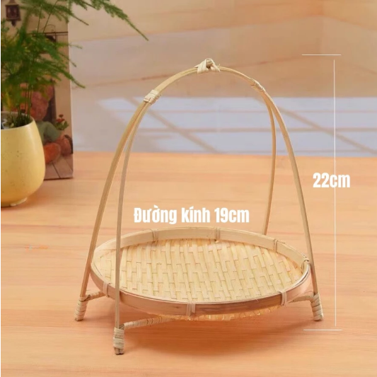 Mẹt tre tầng đan thủ công đựng đồ ăn, trang trí phụ kiện decor chụp ảnh