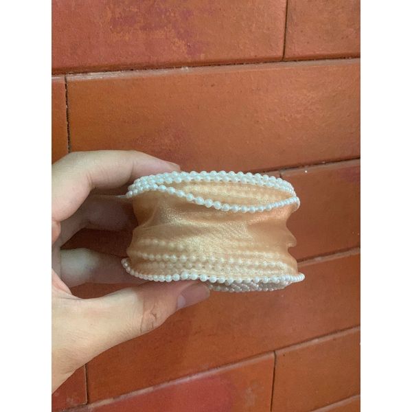 Ruy băng voan viền ngọc - loại không lõi bản 4cm