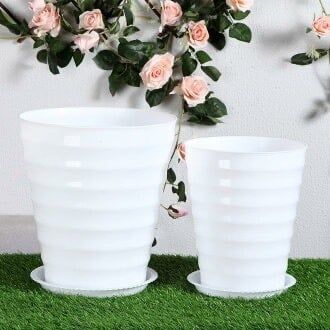 (Loại dày) Chậu trồng cây - Chậu trồng cây tròn - Chậu trồng cây nhựa - Chậu trồng hoa - Trang trí nhà cửa